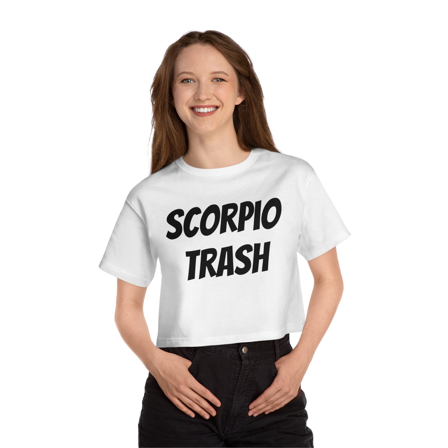 women's scorpio trash cropped tee
