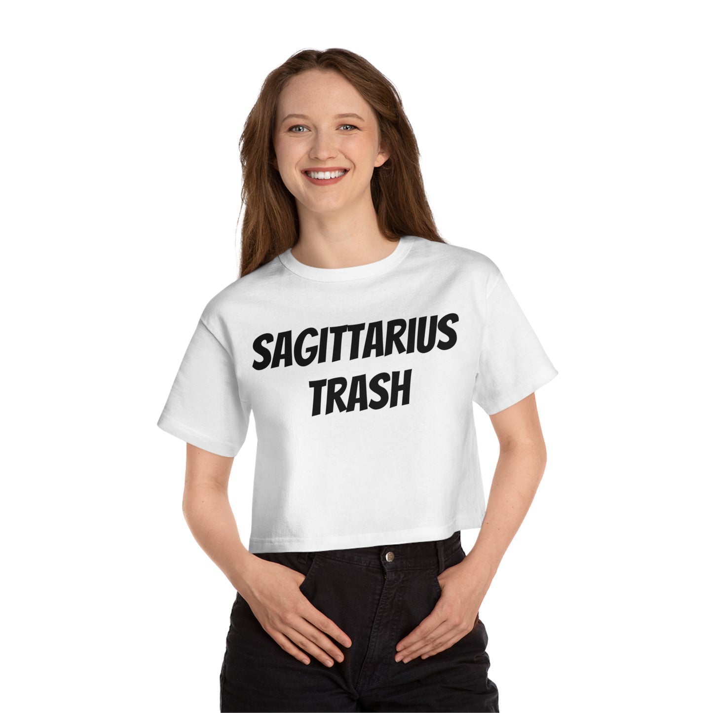 women's sagittarius trash cropped tee