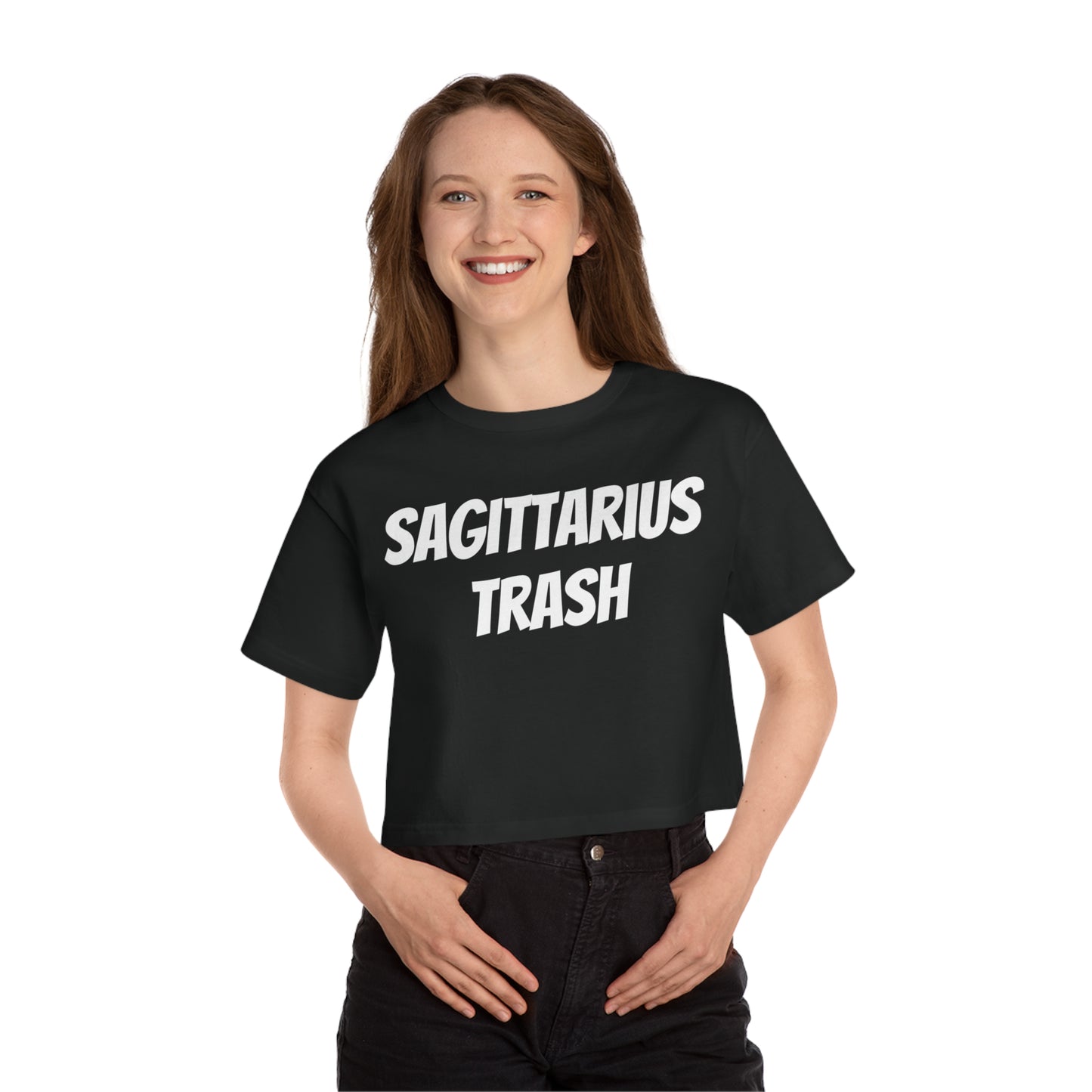 women's sagittarius trash cropped tee